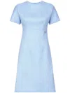 Dolce & Gabbana Raschel Tweed Midi Dress With Dg Logo In Clear Blue