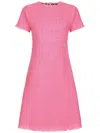 Dolce & Gabbana Women Rachel Tweed Dress With Dg Logo In Pink