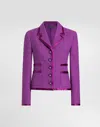 Dolce & Gabbana Rachel Tweed Jacket In Purple