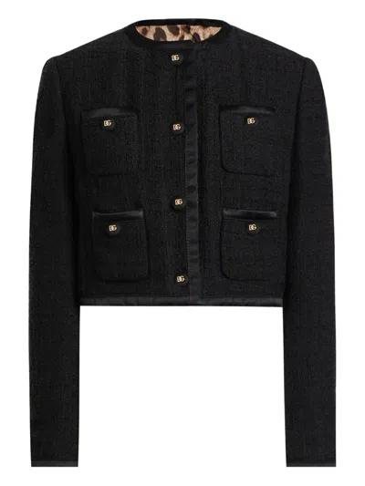 Dolce & Gabbana Rachel Tweed Jacket In Black