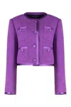 Dolce & Gabbana Rachel Tweed Jacket In Purple