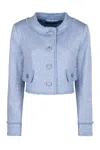 Dolce & Gabbana Light Blue Tweed Blazer In Light Blue