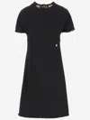 Dolce & Gabbana Midi Black Dress With Dg Detail In Black