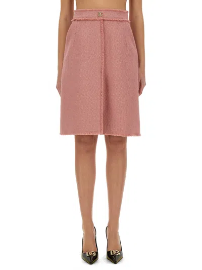 DOLCE & GABBANA "RACHEL" TWEED MIDI SKIRT