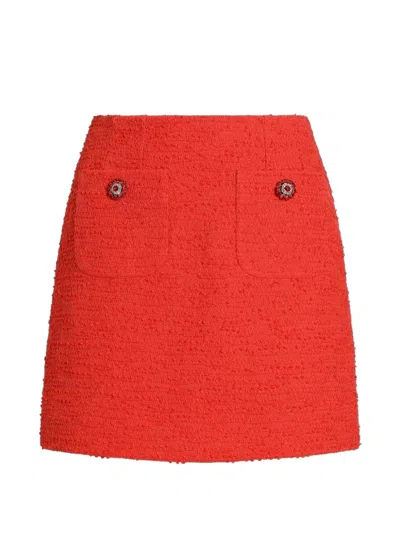 Dolce & Gabbana Rachel Tweed Mini Skirt In Orange