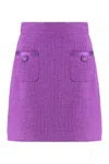 Dolce & Gabbana Rachel Tweed Mini-skirt In Purple