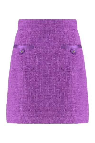 Dolce & Gabbana Rachel Tweed Mini-skirt In Purple