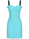 Dolce & Gabbana Rachel Tweed Minidress In Blue
