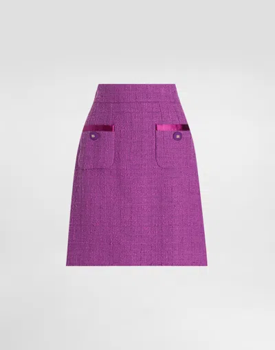 Dolce & Gabbana Rachel Tweed Skirt In Purple