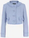 Dolce & Gabbana Light Blue Tweed Blazer