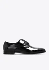 Dolce & Gabbana Black Leather Raffaello Lace-up Shoes In Black