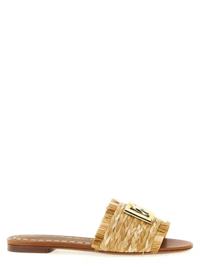 DOLCE & GABBANA DOLCE & GABBANA RAFFIA BRAID SLIDES