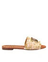 Dolce & Gabbana Raffia Braid Slipper With Fringes