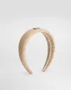 Dolce & Gabbana Raffia Canvas Headband With Dg Logo