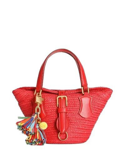 Dolce & Gabbana Raffia Coffa Capri Bag In Purple