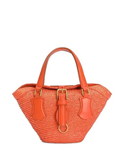 Dolce & Gabbana Raffia Coffa Capri Tote Bag In Orange