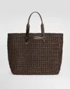 Dolce & Gabbana Crochet Tote Bag Woven Texture In Brown