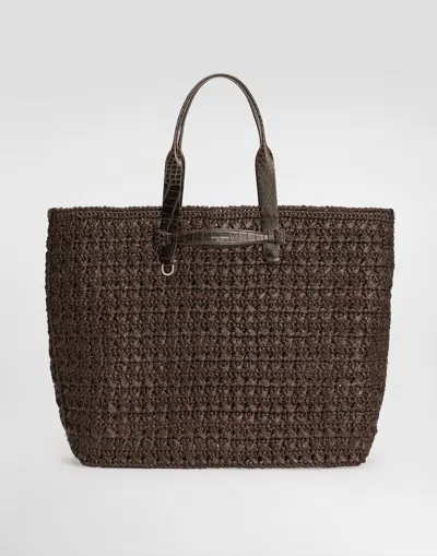DOLCE & GABBANA RAFFIA CROCHET SHOPPER