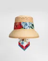 Dolce & Gabbana Scarf-detailed Raffia Bucket Hat