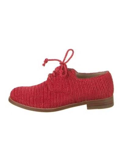Pre-owned Dolce & Gabbana Raffia Oxfords In Red