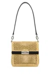 Dolce & Gabbana Rectangular Woven Top Handle Shoulder Bag In Yellow