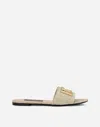 Dolce & Gabbana Dg Logo Raffia Sandals In Beige