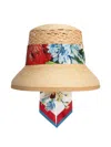 Dolce & Gabbana Scarf-detailed Raffia Bucket Hat