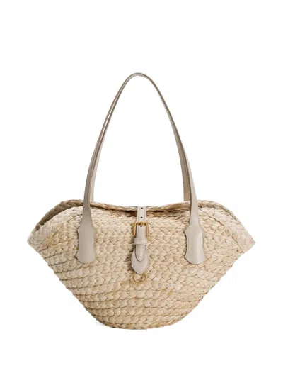 Dolce & Gabbana Raffia Tote Bag In Neutral