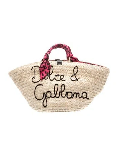 Pre-owned Dolce & Gabbana Raffia Tote In Neutral
