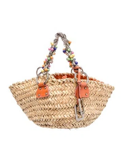 Pre-owned Dolce & Gabbana Raffia Tote In Neutral
