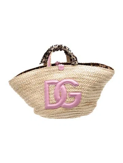 Pre-owned Dolce & Gabbana Raffia Tote In Neutrals
