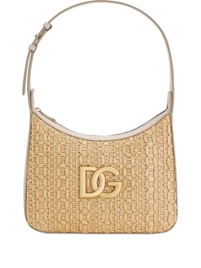 DOLCE & GABBANA RAFIA CROCHET SHOULDER BAG