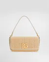 Dolce & Gabbana Rafia Crochet Shoulder Bag In Multicolor