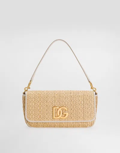 Dolce & Gabbana Rafia Crochet Shoulder Bag In Multicolor