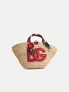 Dolce & Gabbana 'rafia' Red Corn Blend Shopping Bag In Red