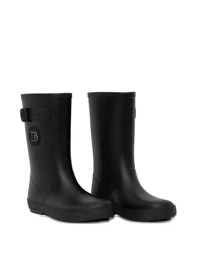 Dolce & Gabbana Kids' Rain Boot With Logo In Black