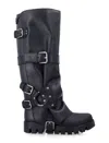 Dolce & Gabbana Black Ankle Boots With Adjustable Buckle Straps And Logo Plaque On The Back In Leather Woman In Black