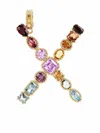 Dolce & Gabbana Rainbow Alphabet X 18kt Yellow Gold Multi-stone Pendant In Gold