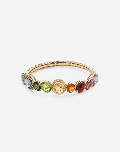 Dolce & Gabbana Rainbow Bracelet In Yellow Gold 18kt With Multicolor Gemstones