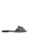 Dolce & Gabbana Woman Sandals Grey Size 7.5 Textile Fibers In Silver