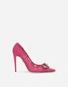 Dolce & Gabbana Rainbow Lace In Lurex Lace Pumps In Fuchsia