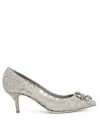 Dolce & Gabbana Bellucci 60 Crystal-embellished Pumps In Taormina Lace In White