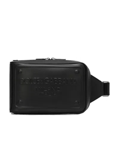 Dolce & Gabbana Raised-logo Belt Bag In Black
