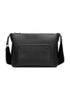 Dolce & Gabbana Calfskin Crossbody Bag With Raised Logo In Black