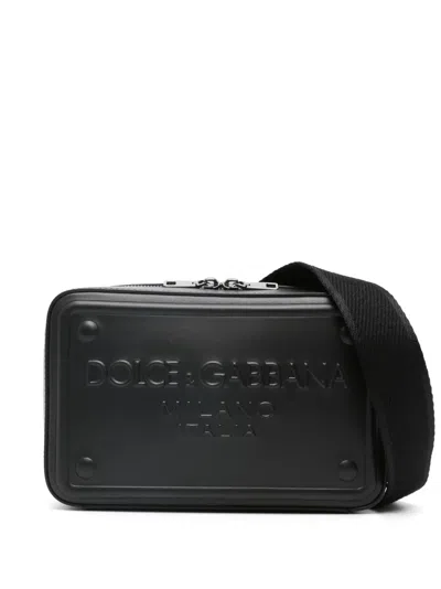 Dolce & Gabbana Logo-embossed Shoulder Bag In Black
