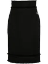 Dolce & Gabbana Wool-blend Tweed Pencil Skirt In Black