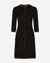 Dolce & Gabbana Raschel Tweed Mini Dress In Black