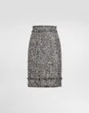 Dolce & Gabbana Raschel Tweed Midi Pencil Skirt In Multicolor