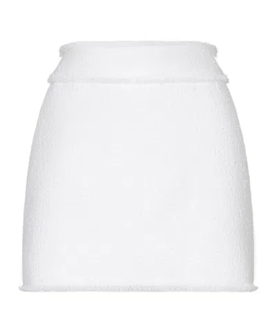 Dolce & Gabbana Dolce  Gabbana Raschel Tweed Mini Skirt In Animal Print