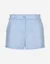 Dolce & Gabbana Frayed Detailing Tailored Shorts In Purple